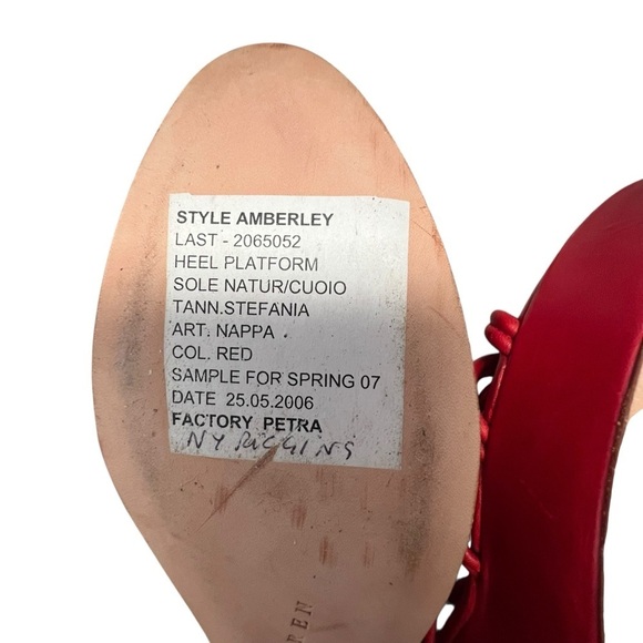 Ralph Lauren Collection Spring 07 Red Strappy Sandals Napa Leather Wedge US 9 - Picture 14 of 14